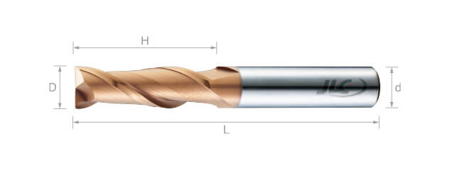 極細微粒鎢鋼銑刀(長刃型/平溝型) 35°-2刃