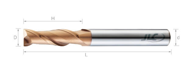 極細微粒鎢鋼銑刀(長柄型/平溝型)35°-2刃