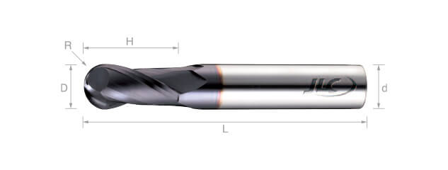 超微粒鎢鋼球型銑刀(標準型)-2刃