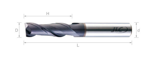 超微粒鎢鋼銑刀(長柄型/平溝型)35°-2刃