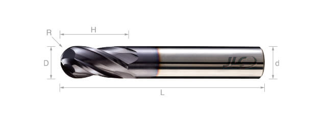 超微粒鎢鋼球型銑刀(標準型)-4刃