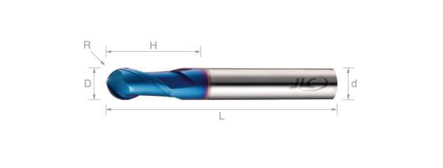 高速高硬度球型銑刀(標準型)-2刃