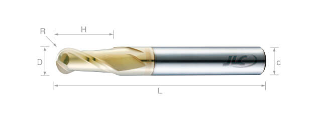 極細微粒鎢鋼球型銑刀(標準型)-2刃