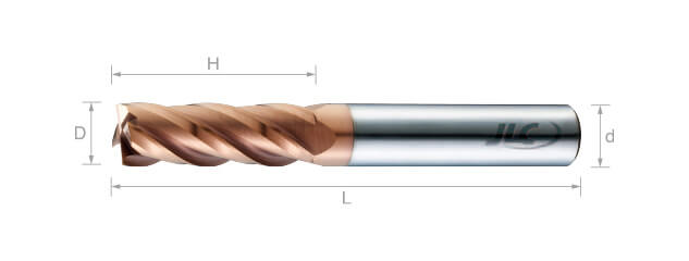 極細微粒鎢鋼銑刀(平溝型)35°-4刃