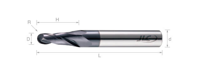 超微粒鎢鋼斜度球型銑刀(標準型)-2刃