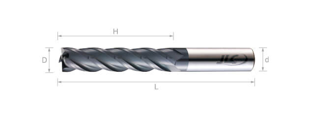 超微粒鎢鋼銑刀(長刃型/平溝型) 35°-4刃