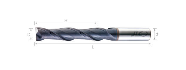 超微粒鎢鋼銑刀(長刃型/平溝型) 35°-2刃