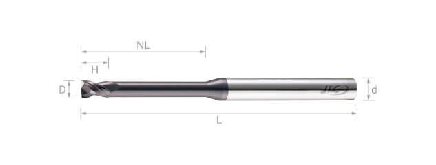 超微粒鎢鋼銑刀(長頸型)-2刃