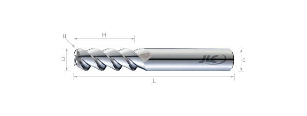 鎢鋼圓鼻鋁用銑刀(標準型/精修型)55°-3刃