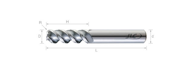 SEP鎢鋼圓鼻鋁用銑刀(加長型/圓溝型)50°-3刃